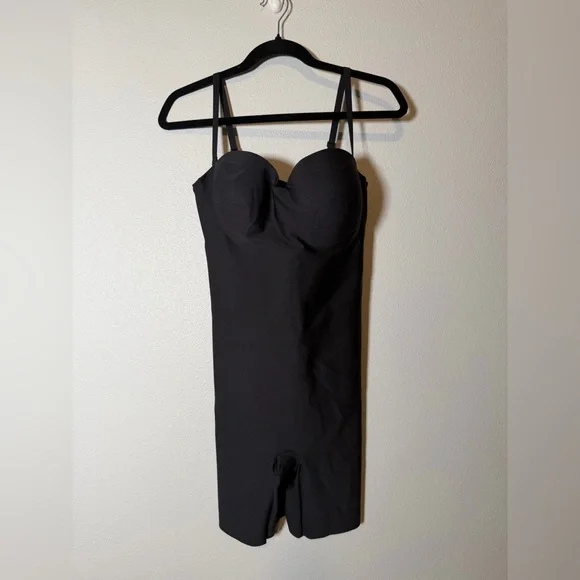 SKIMS BODY ZONED UNDERWIRE MID THIGH BODYSUIT- ONYX NWT